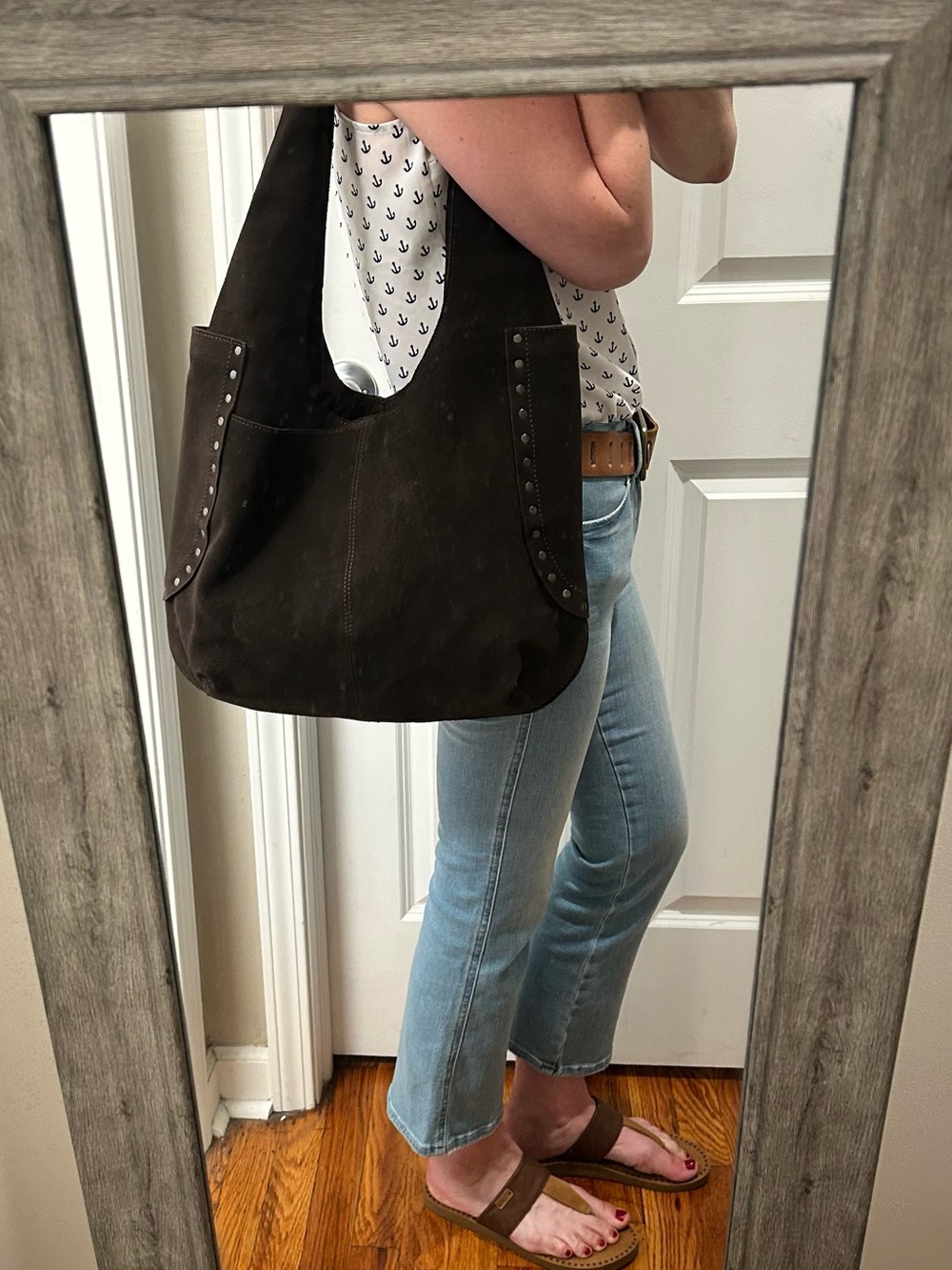 NWT Free People Rori Suede Tote Hobo Shoulder Bag in Espresso - Picture 12 of 16
